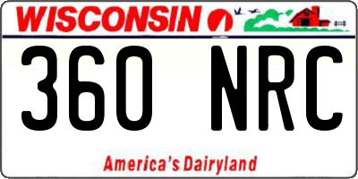 WI license plate 360NRC