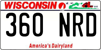 WI license plate 360NRD