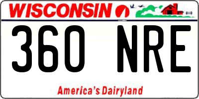 WI license plate 360NRE
