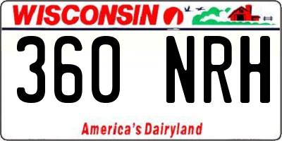 WI license plate 360NRH
