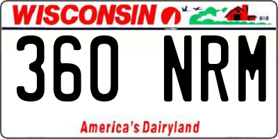 WI license plate 360NRM