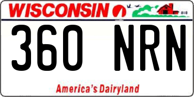 WI license plate 360NRN
