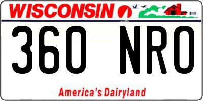 WI license plate 360NRO