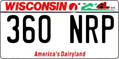 WI license plate 360NRP