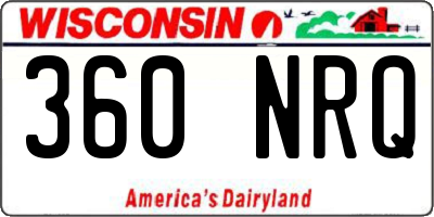 WI license plate 360NRQ
