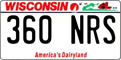 WI license plate 360NRS