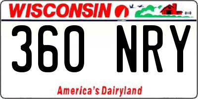 WI license plate 360NRY