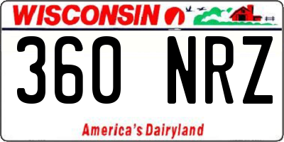 WI license plate 360NRZ