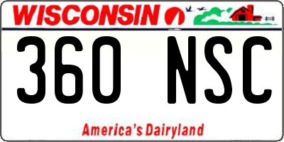 WI license plate 360NSC