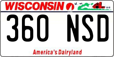 WI license plate 360NSD