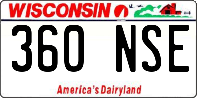 WI license plate 360NSE