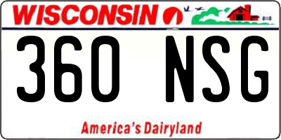 WI license plate 360NSG