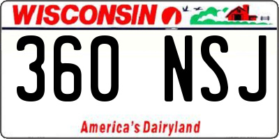 WI license plate 360NSJ
