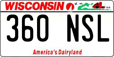 WI license plate 360NSL