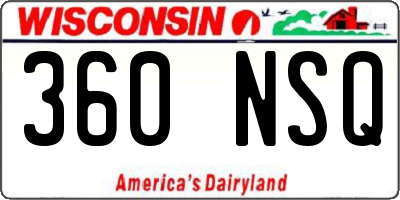 WI license plate 360NSQ