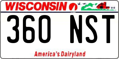 WI license plate 360NST