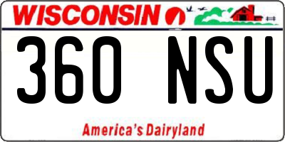WI license plate 360NSU