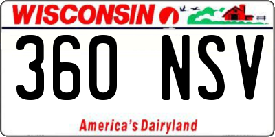 WI license plate 360NSV