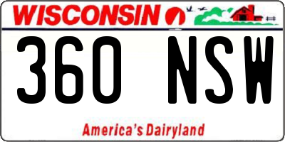 WI license plate 360NSW