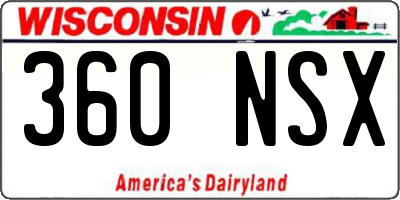 WI license plate 360NSX