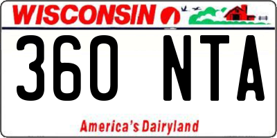 WI license plate 360NTA