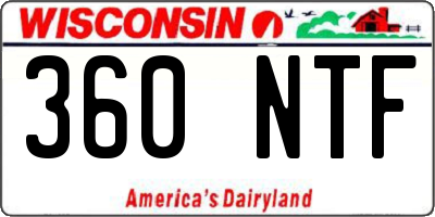 WI license plate 360NTF