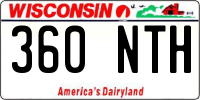 WI license plate 360NTH