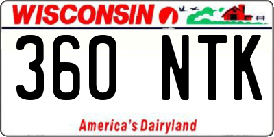 WI license plate 360NTK