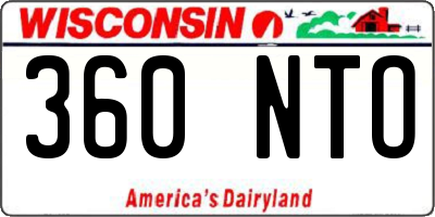 WI license plate 360NTO