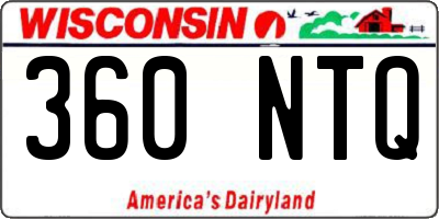 WI license plate 360NTQ