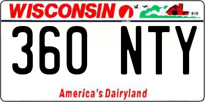 WI license plate 360NTY