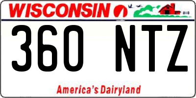 WI license plate 360NTZ