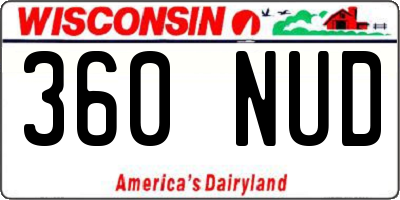 WI license plate 360NUD