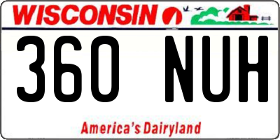 WI license plate 360NUH