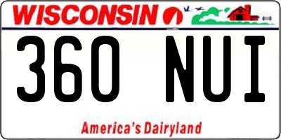 WI license plate 360NUI
