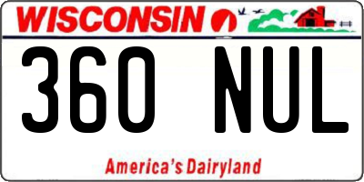 WI license plate 360NUL