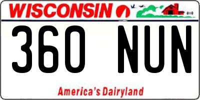 WI license plate 360NUN