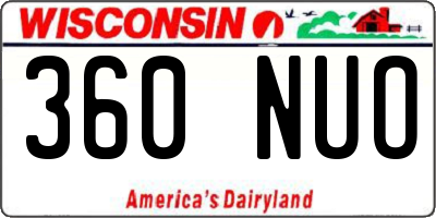 WI license plate 360NUO