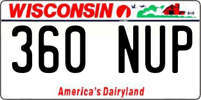 WI license plate 360NUP