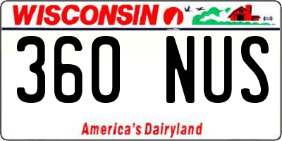 WI license plate 360NUS