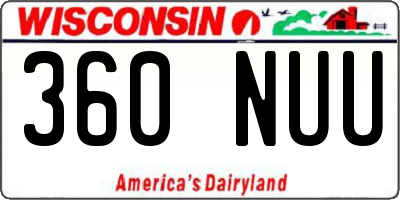 WI license plate 360NUU
