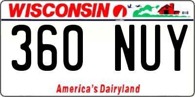WI license plate 360NUY