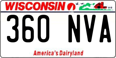 WI license plate 360NVA