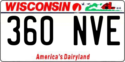 WI license plate 360NVE
