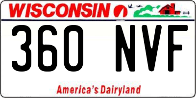 WI license plate 360NVF