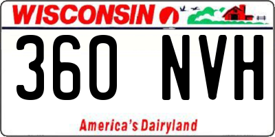 WI license plate 360NVH