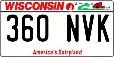 WI license plate 360NVK