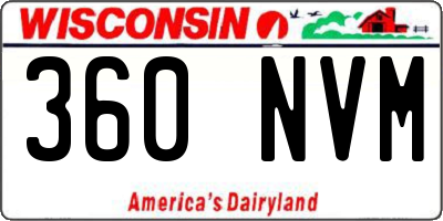 WI license plate 360NVM