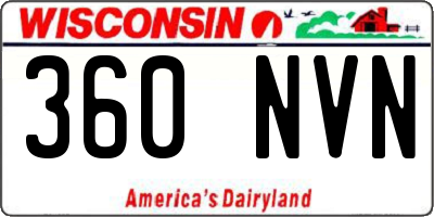 WI license plate 360NVN