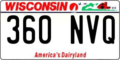 WI license plate 360NVQ